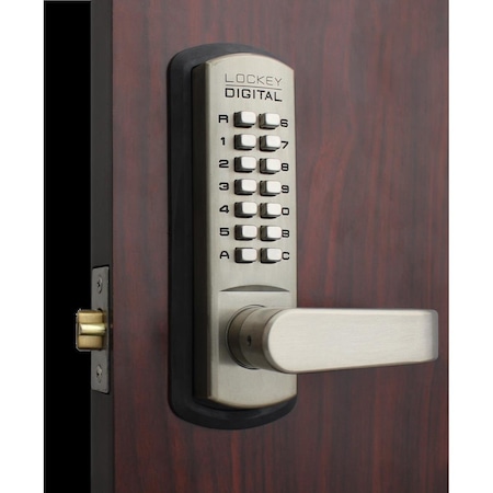Solid Shelving 3835 SN Satin Nickel Mechanical Keyless Lever Lock with Passage Function SO3574409
